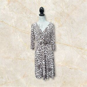 Jones & Co. Women’s Leopard Animal Print Summer Midi Dress